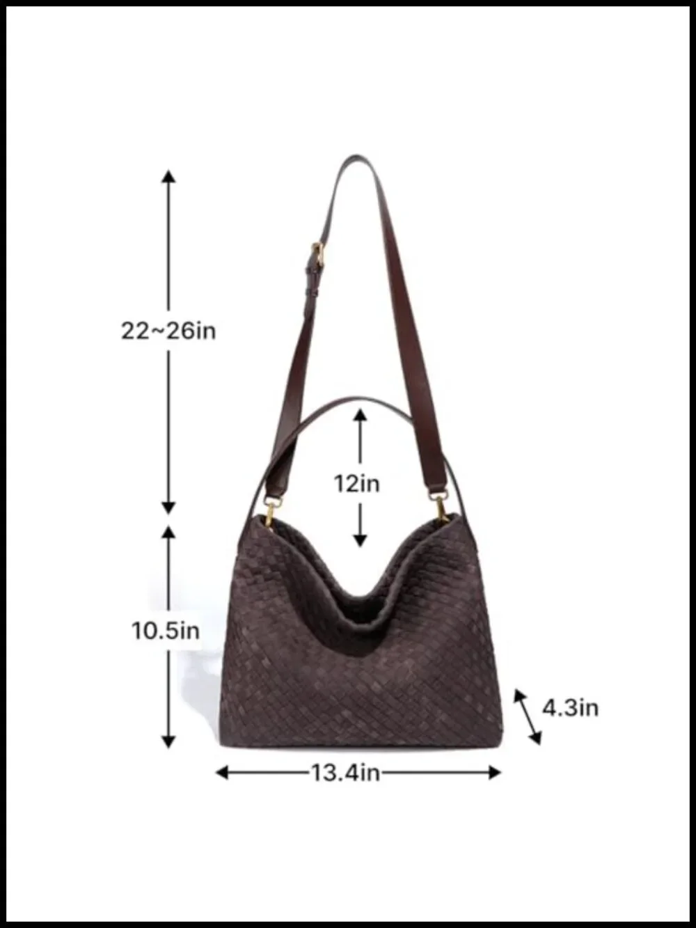 Braided Suede Tote Bag Hobo Shoulder Bag with Woven Details